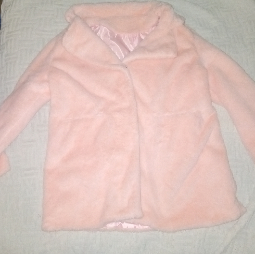 Fluffy pink coat